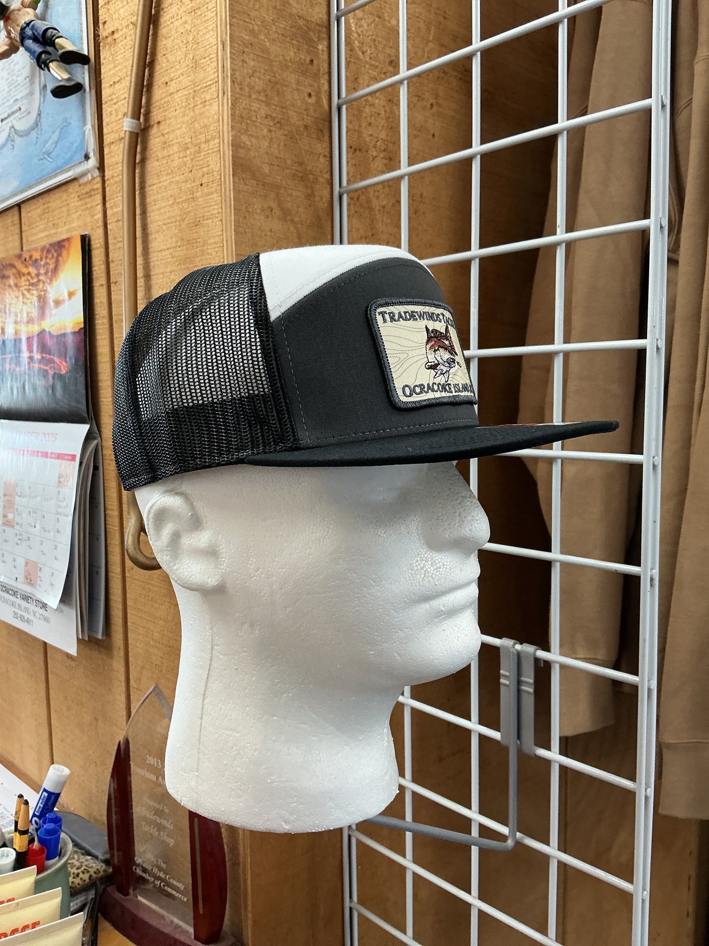 Charcoal/Black/White Flat Bill Hat