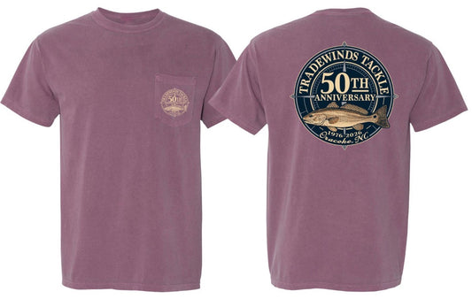 PREORDER 50th Anniversary Pocket TShirt, Berry - Ships 5/1