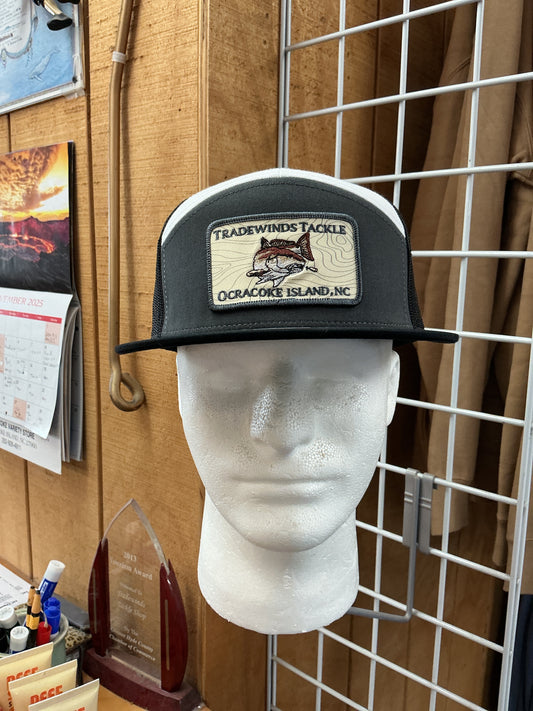 Charcoal/Black/White Flat Bill Hat