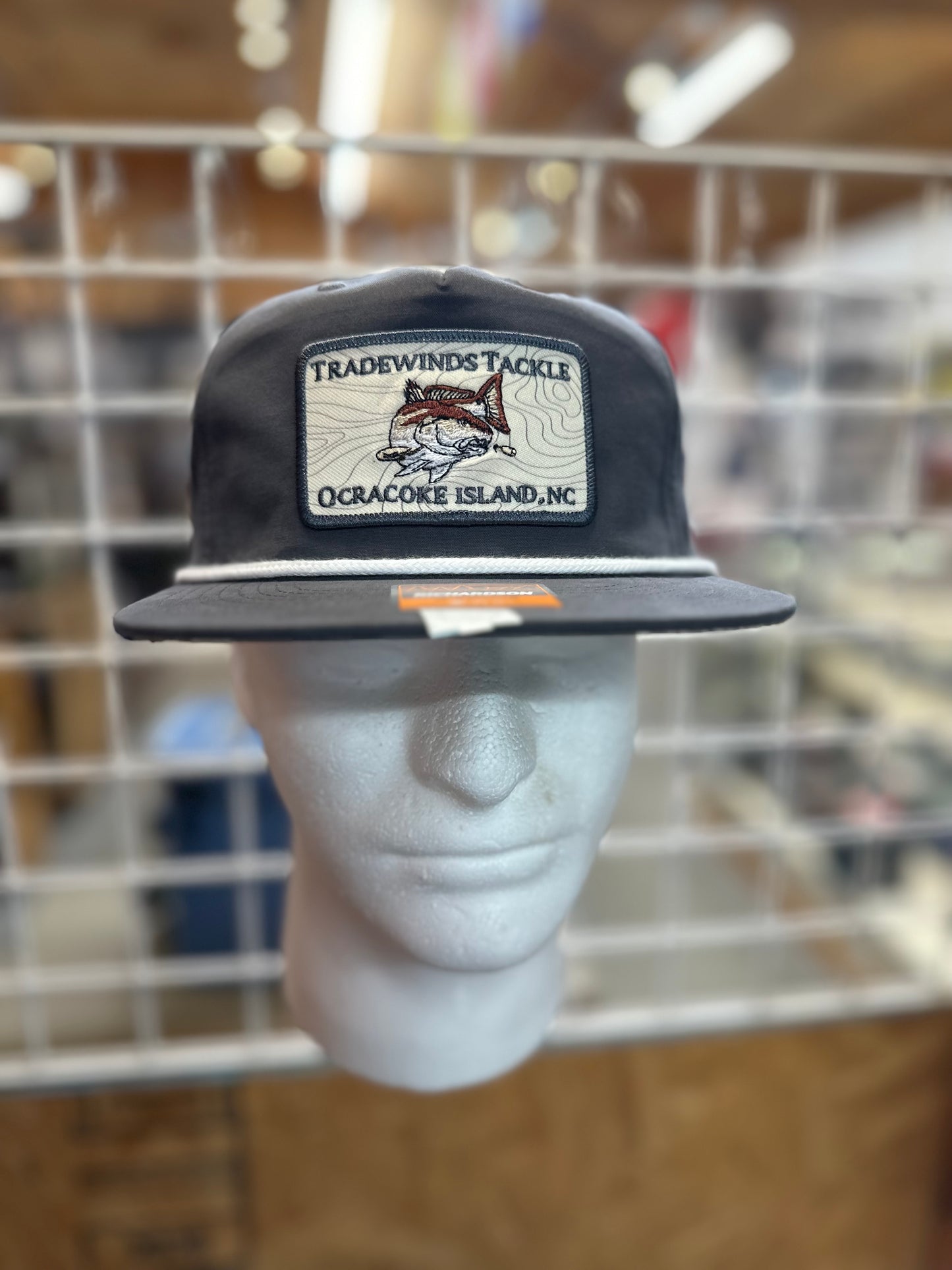 Gray and White Flat Bill Hat