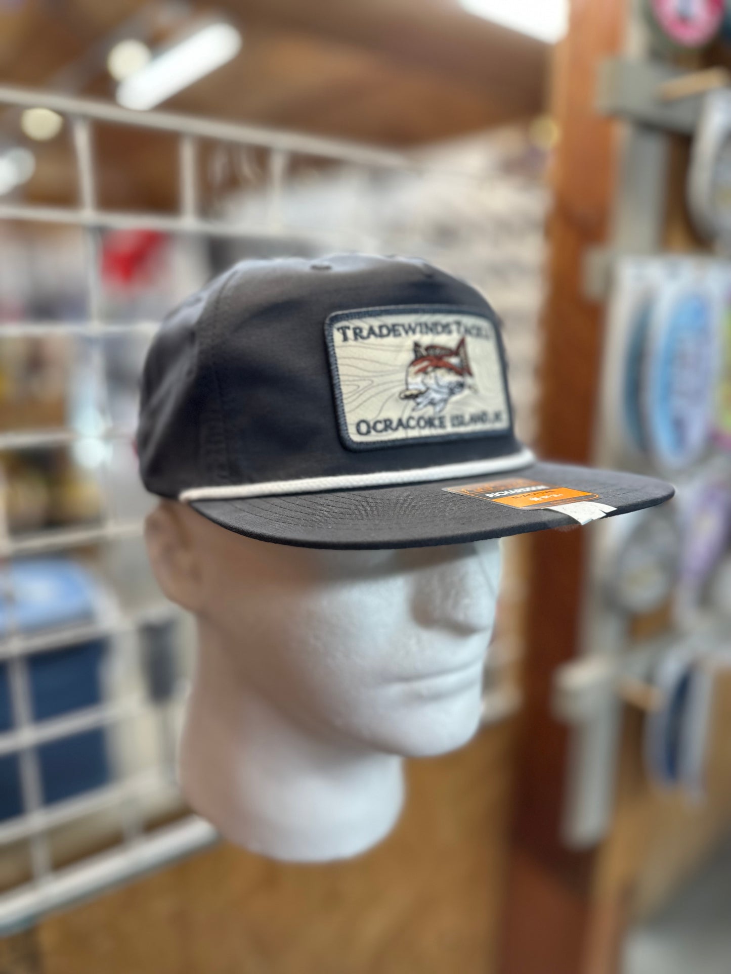 Gray and White Flat Bill Hat