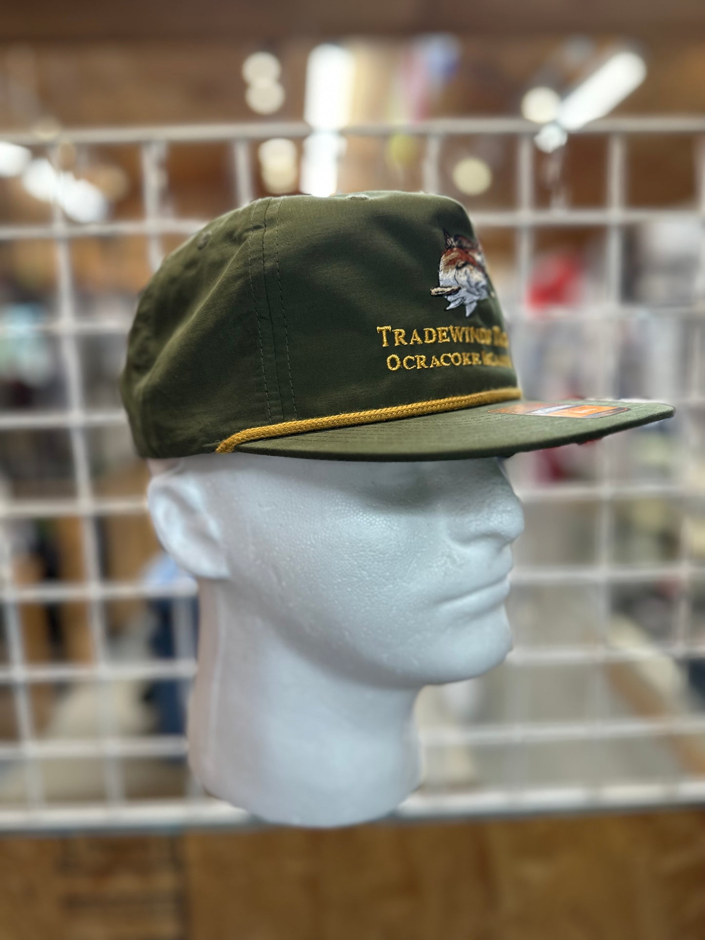 Green and Gold Flat Bill Hat