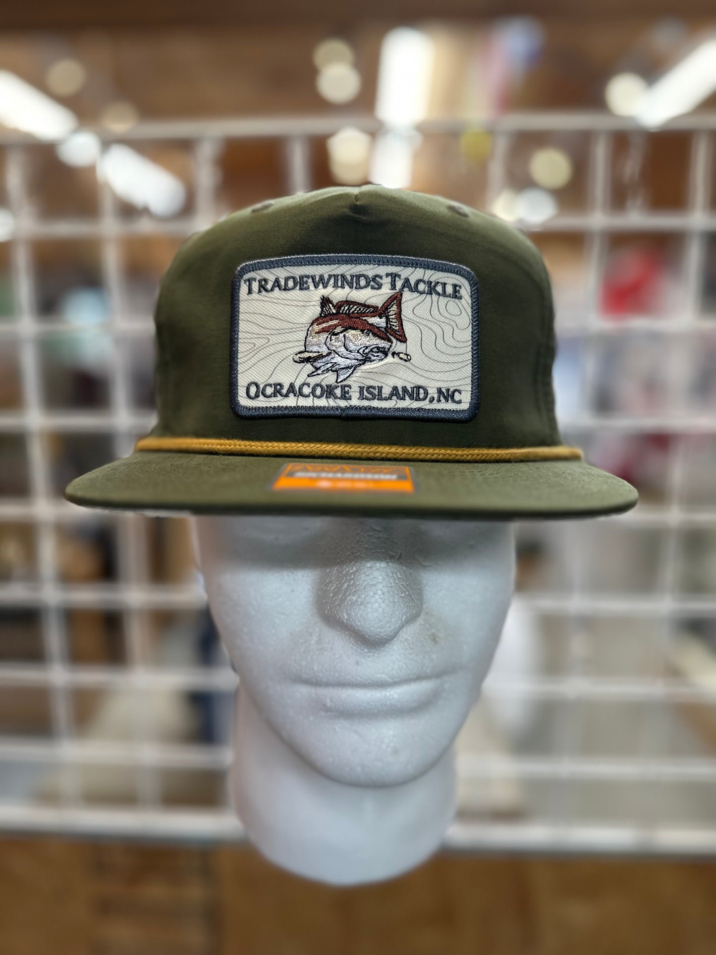 Green and Gold Flat Bill Hat