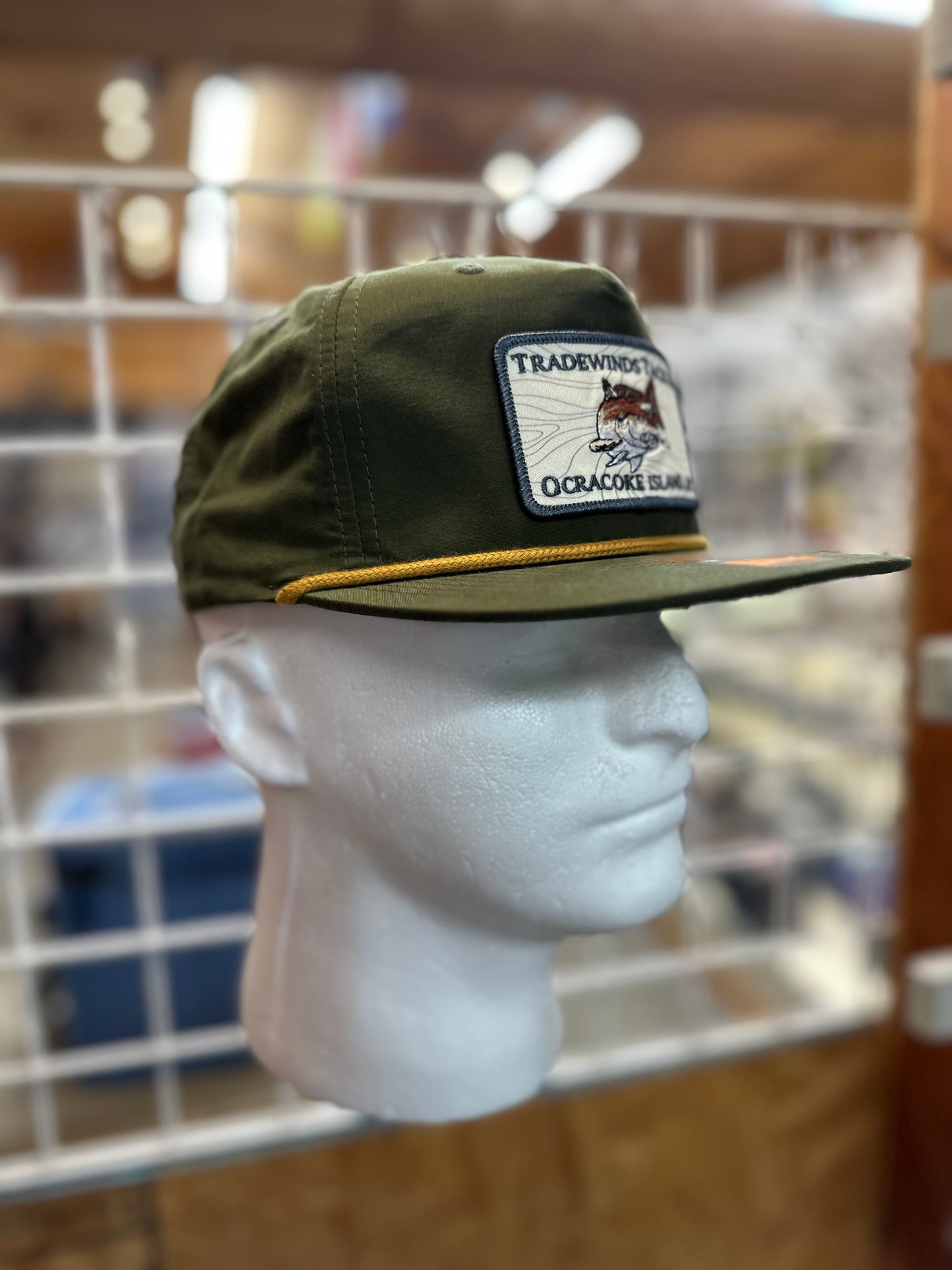 Green and Gold Flat Bill Hat