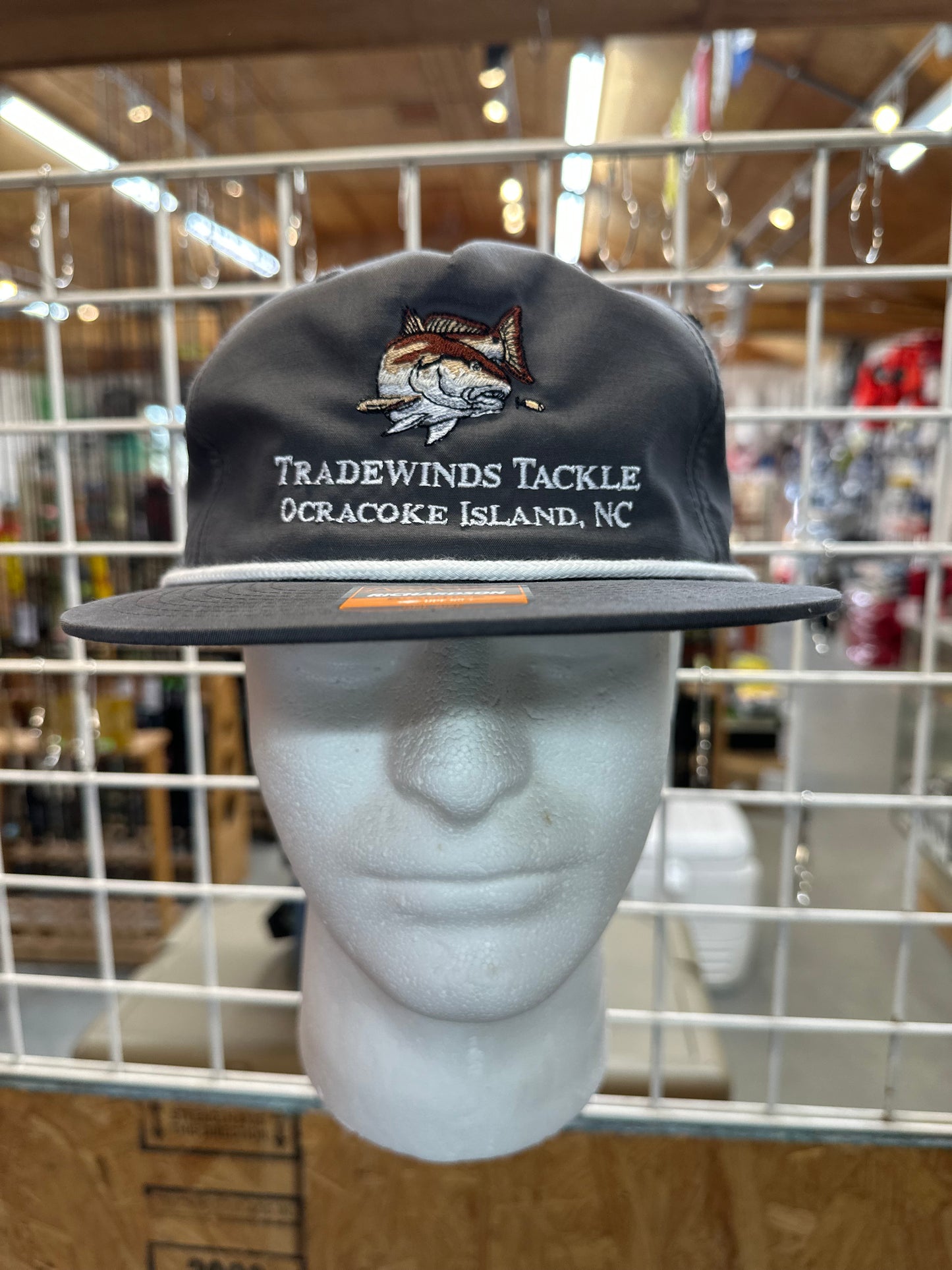 Gray and White Flat Bill Hat