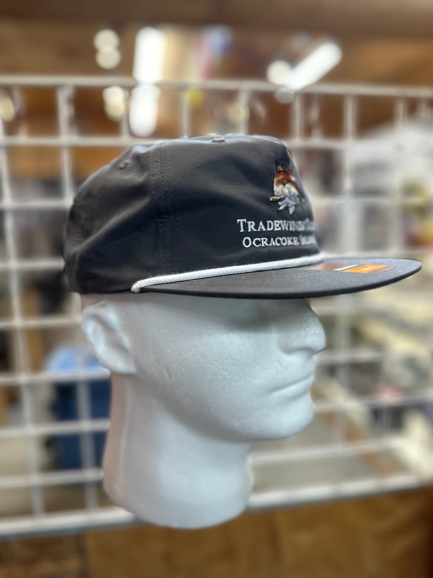 Gray and White Flat Bill Hat